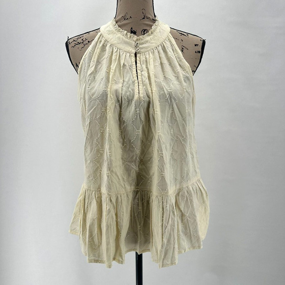 Apiece Apart Cream Nissi Tiers Fil Coupe Voile Tank Top Size M Ivory Preppy City - Picture 2 of 10